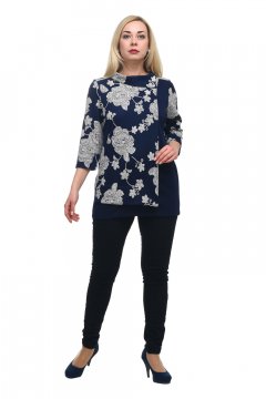 Туника "Олси" 1806023/1 (Синий/узор)
