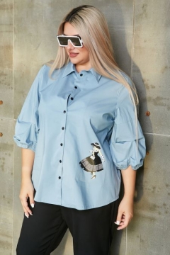 Рубашка "Luxury Plus" 1209 (Серо-голубой)