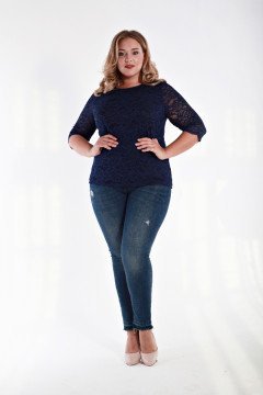 Блуза 122902 (Темно-синий)