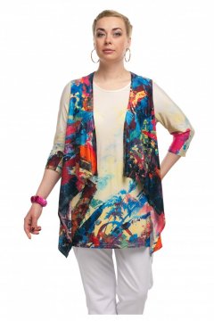 Туника "Олси" 1606014/3 (Синий/оранжевый)