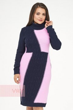 Платье женское 182-2334 (Темно-синий/розовый)
