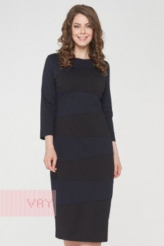 Платье женское 182-3440 (Темно-синий/черный)