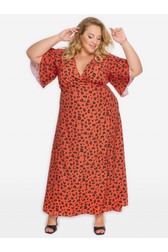 Платье длинное с запАхом "ЛаТэ" 2026602 (Мультиколор)