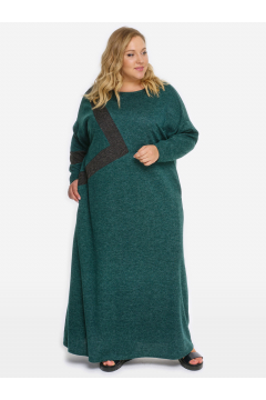 Платье "ЛаТэ" 2026005 (Зеленый/темно-серый меланж)