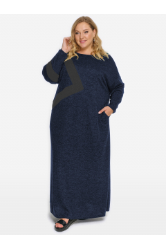 Платье "ЛаТэ" 2026008 (Темно-синий/Темно-серый меланж)