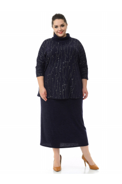 Блуза "ЛаТэ" 2128501 (Темно-синий)