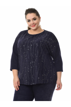 Блуза "ЛаТэ" 2128103 (Темно-синий)