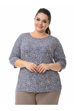 Блуза базовая, принт 