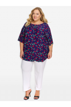 Туника свободная, принт 