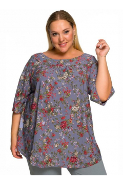 Туника "ЛаТэ" 2219111 (цветы на графитовом)