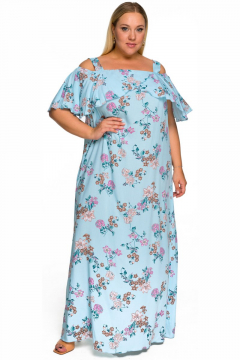 Платье-сарафан "ЛаТэ" 2226705 (принт цветочный голубой)