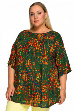 Туника "ЛаТэ" 2219804 (принт "зеленая абстракция")