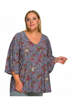 Туника "ЛаТэ" 2224616 (Принт "цветы на графитовом")