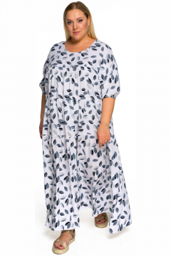 Платье из штапеля, ярусы, принт 