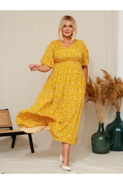 Платье "Лара" (Желтый/цветы)