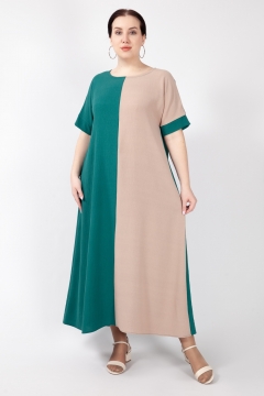 Платье "Доминика" (Зеленый/капучино)