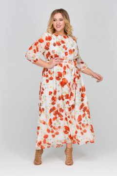 Платье "Маки" (Белый)