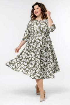 Платье "ЛаТэ" 2412729 (Принт цветочный, хаки)