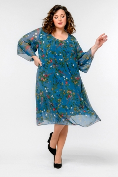 Платье "ЛаТэ" 2418820 (Шифон васильковый)