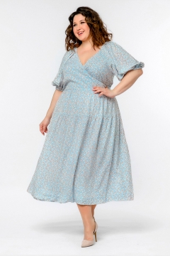 Платье "2435202" ("розочка на нежно-голубом")