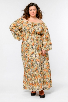 Платье "ЛаТэ" 2435301 (Принт горчичный)
