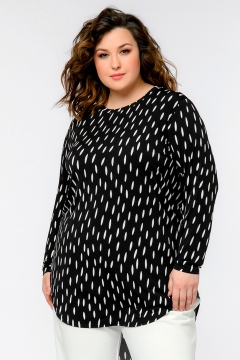 Туника удлиненная "ЛаТэ" 2435503 (Черно-белый)