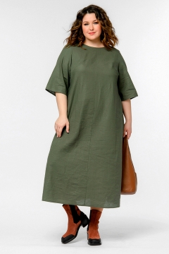 Платье из льна "ЛаТэ" 2435901 (Хаки)