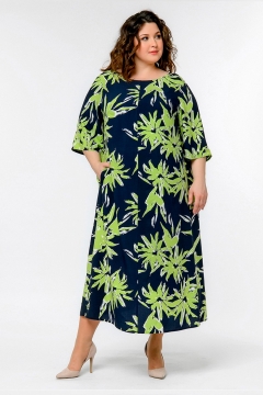 Платье "ЛаТэ" 2435902 (Принт "тропические листья")