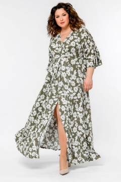 Платье "ЛаТэ" 248411 (Принт цветочный, хаки)