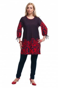 Туника "Олси" 1606011/2 (Синий/розы)
