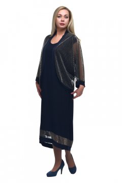 Платье + накидка "Олси" 1811002/2 (Синий темный)