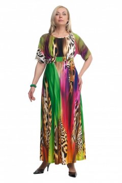 Платье "Олси" 1605035/2 (Разноцветный/леопард 2)