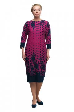 Платье "Олси" 1705033/1V (Розовый/Узор)