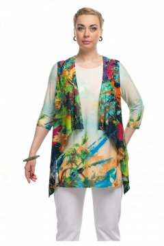 Туника "Олси" 1606014/2 (Зеленый/оранжевый)