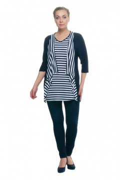 Туника "Олси" 1611002/1 (Синий/белый)