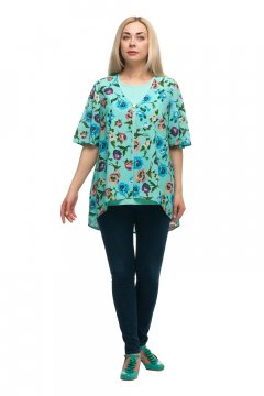 Блузка "Олси" 1711002/3V (Голубой)