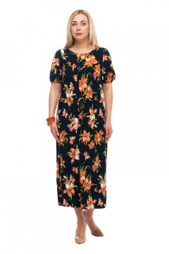 Платье "Олси" 1705040/1V (Чёрный)