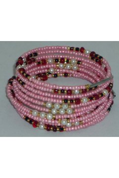 Браслет розовый "Розовый цветок" (Бисер)