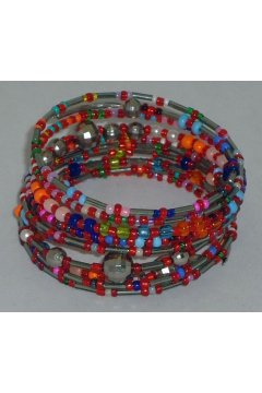 Браслет разноцветный " Красная заря" (Бисер)
