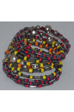 Браслет желтый" Лесная полянка" (Бисер)