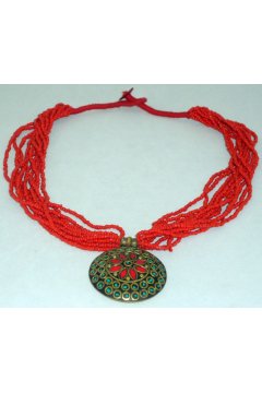 Бусы красные " Индийский танец" (Бисер)