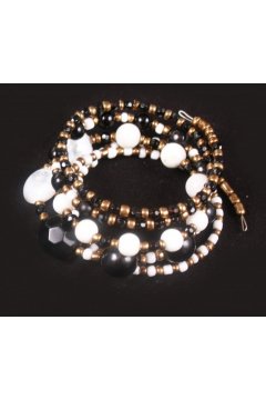 Браслет белый (черный) "День и ночь" (Агат)