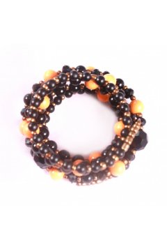 Браслет черный "Подсолнухи" (Агат)