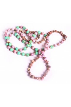 Бусы розовые "Нежные впечатления" (Бирюза)