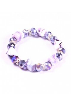 Браслет фиолетовый "Фиолетовый кристалл" (Стекло, Стразы)