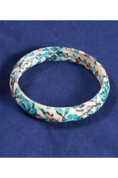 Браслет голубой "Ситцевый узор" (Дерево)