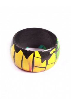 Браслет черный "Ночной подсолнух" (Дерево)