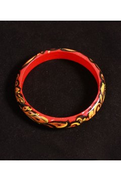 Браслет красный "Малая Хохлома" (Дерево)