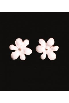 Серьги белые "Белый цветок" (Металл)