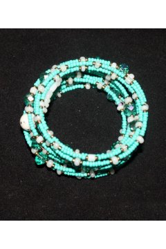 Браслет голубой "Бирюзовый бум" (Бисер)